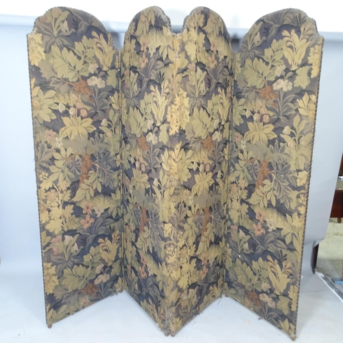 2566 - An antique four-fold screen. Each panel 59cm x 192cm.