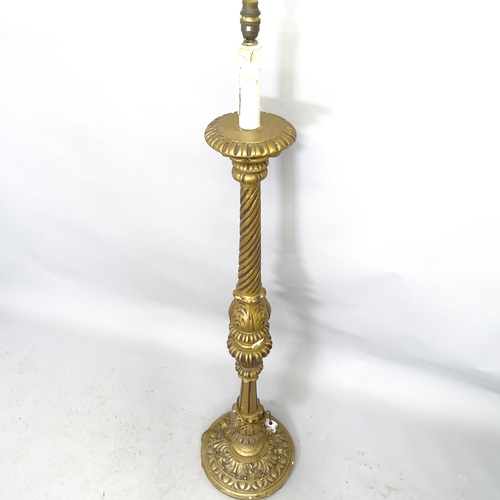 2610 - A gilt-painted standard lamp. Height to bayonet 144cm