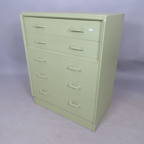 2618 - A mid-century painted teak G-plan chest of five drawers. 77cm x 98cm x 48cm