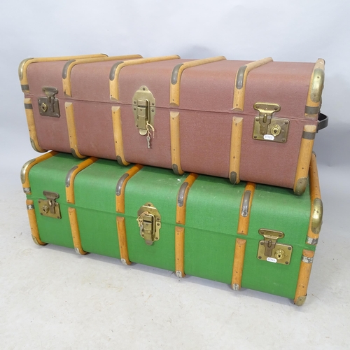 2619 - A pair of modern steamer trunks. 92cm x 33cm x 52cm