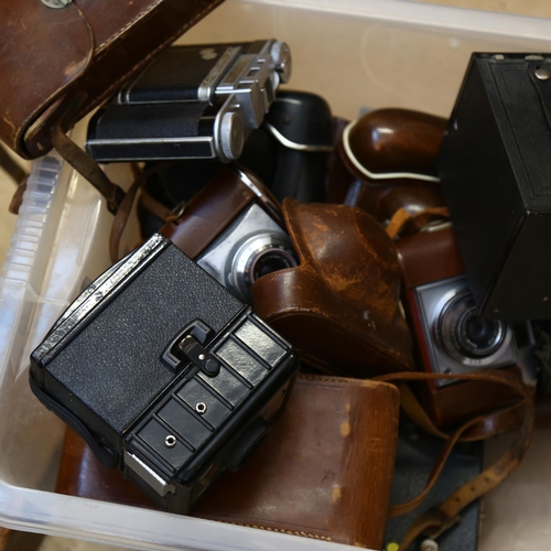 228 - A quantity of various Vintage cameras and cases, including Kodak, and various others