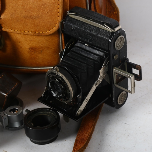 238 - ZEISS-IKON - Ikonta folding camera, serial no. 1164865, Agfa Apotar Super Silette camera, with 1:35/... 