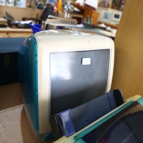 242 - A Vintage iMac G3 with boxed accessory kit, including keypad, mouse (although not original) etc, an ... 