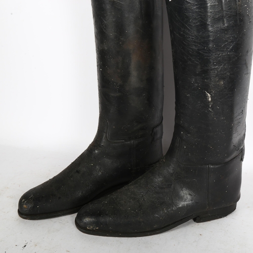 251 - A pair of Vintage riding boots with trees, length of sole 29cm, height of boot excluding tree 47cm