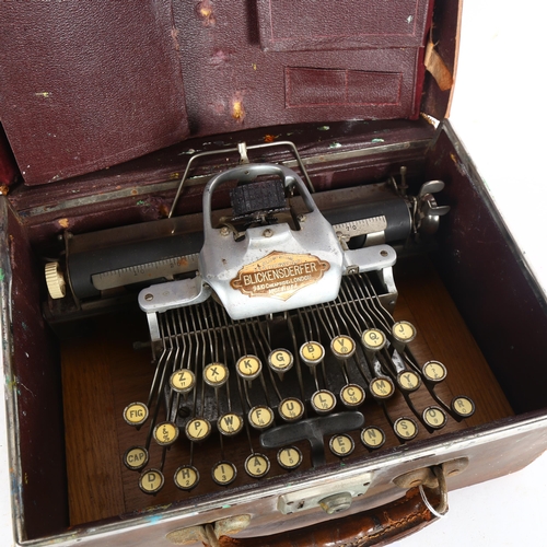 265 - BLICKENSDERFER - a Blick featherweight aluminium typewriter, in suitcase with original instruction m... 