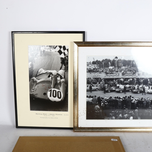 296 - A signed photograph of Stirling Moss, a signed framed photograph of Stirling Moss, a signed photogra... 