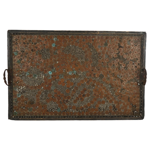 306 - An Anglo-Indian copper riveted 2-handled tray, 71cm x 47cm