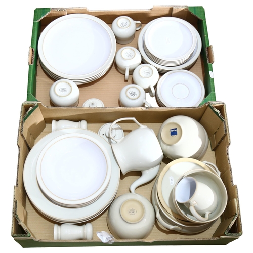 346 - DENBY - a 4-setting dinner service, Denby Natural Canvas, including teapot, salt and pepper pots, an... 