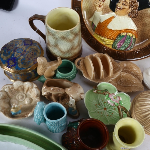 454 - A group of Sylvac pots, toast rack, Falcon ware, Cavalier mug and plate etc