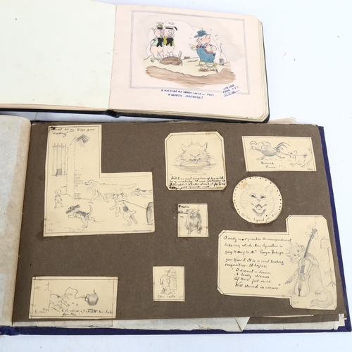 490 - Album containing cartoon drawings and sketches, circa 1900