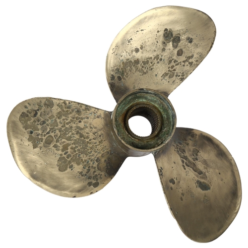 491 - A Vintage brass propeller, 40cm across