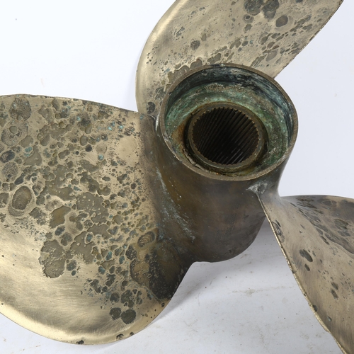 491 - A Vintage brass propeller, 40cm across