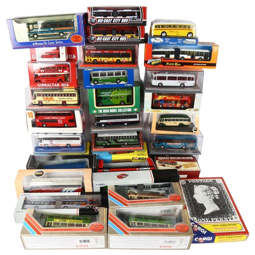 554 - A quantity of Corgi, Great British Buses, The Original Bus Company and various other diecast vehicle... 