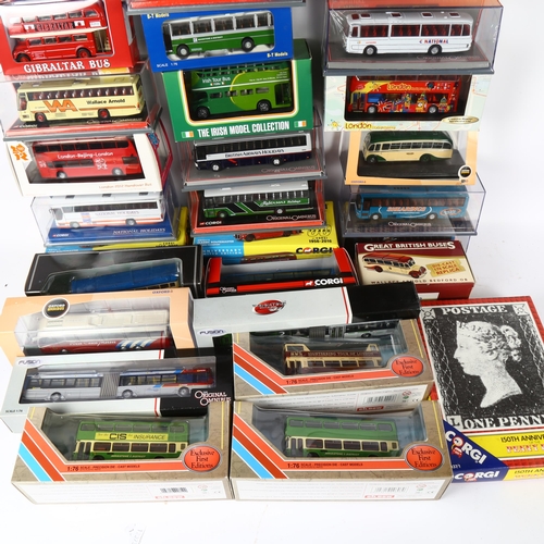 554 - A quantity of Corgi, Great British Buses, The Original Bus Company and various other diecast vehicle... 