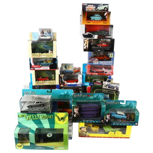 556 - A quantity of Corgi and various other diecast vehicles, all vehicles are TV or movie related in natu... 