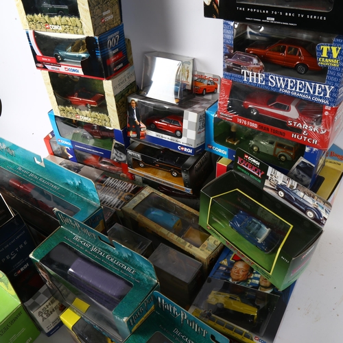 556 - A quantity of Corgi and various other diecast vehicles, all vehicles are TV or movie related in natu... 