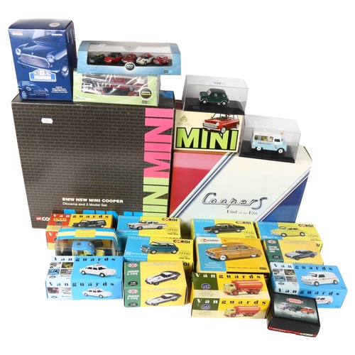 558 - A quantity of diecast vehicles, including Corgi, Atlas Editions, Vanguards etc, all vehicles are box... 