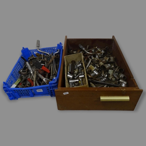 2659 - 2 boxes of various hand tools, socket sets etc.