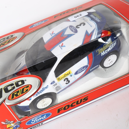 562 - A Tyco remote control Ford Focus toy rally car, boxed