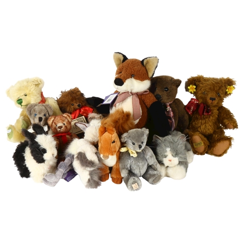 567 - A quantity of Vintage and limited edition teddy bears, including Charlie Bears 