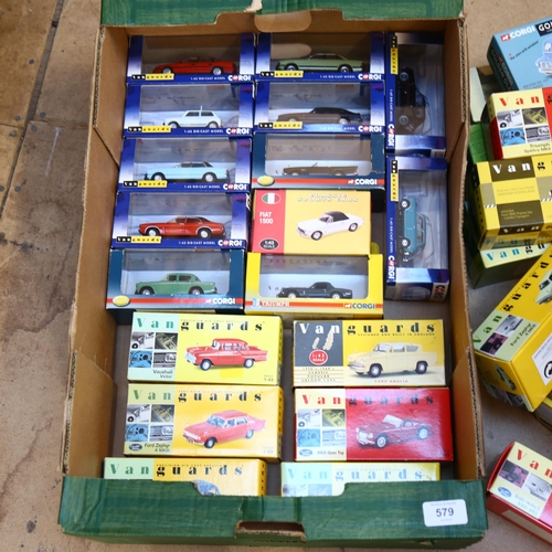 579 - A quantity of Vanguards, Corgi etc diecast vehicles, all boxed or in display cases, including Vangua... 