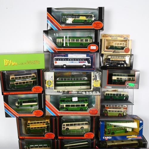 595 - A quantity of Corgi, Lledo etc diecast vehicles, including various bus related vehicles (30)