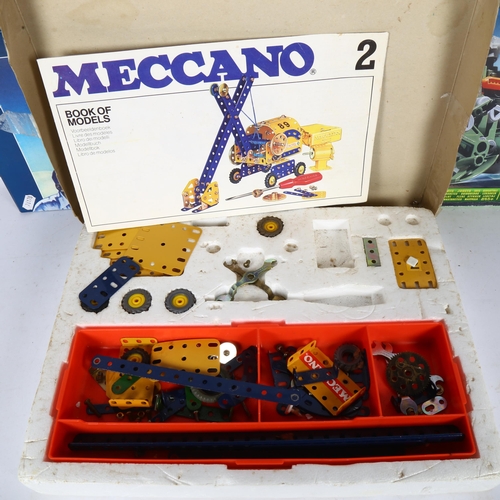 603 - A Vintage Meccano construction set, Meccano action troopers power commando boxed set, and the Meccan... 