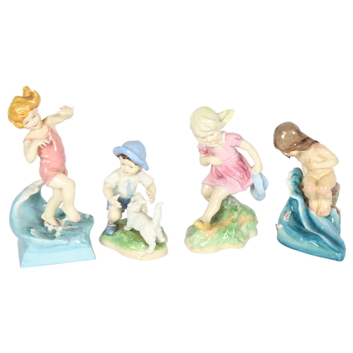 614 - A set of 4 Royal Worcester Months of the Year children figures - August, March, September and July