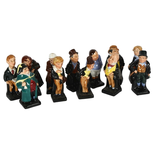 615 - A set of 12 Royal Doulton Dickens characters, tallest Dick Swiveller, 10.5cm