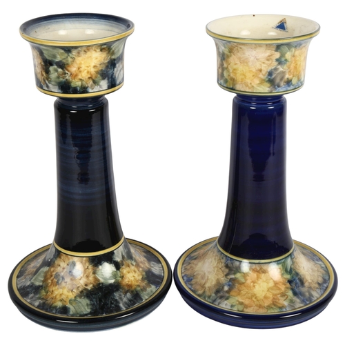 623 - A pair of Jersey pottery candlesticks, height 28.5cm