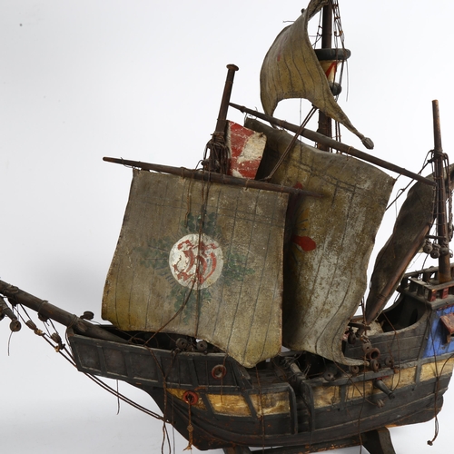 639 - A Vintage model galleon, length 79cm