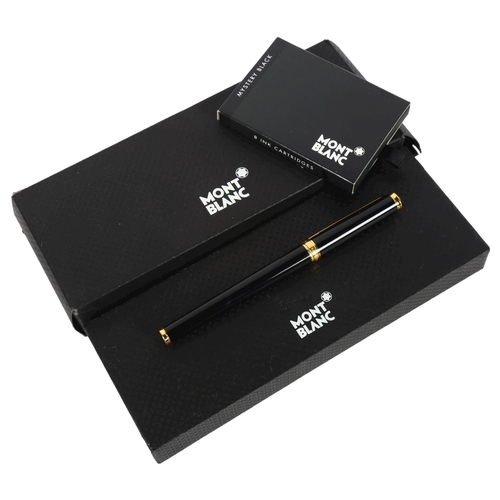 691 - A boxed Mont Blanc fountain pen, with spare black cartridges