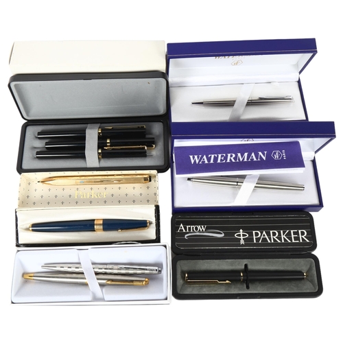 692 - Various fountain pens, including a boxed Cross, boxed Parker, a Platignum set etc