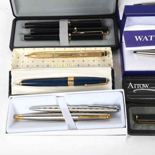 692 - Various fountain pens, including a boxed Cross, boxed Parker, a Platignum set etc