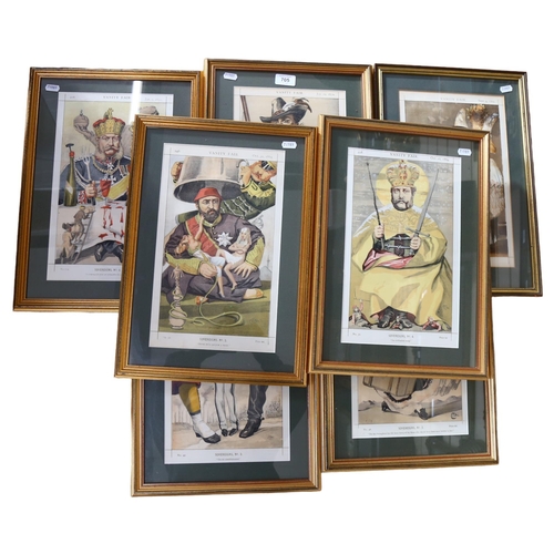 705 - A set of 7 framed Vintage Vanity Fair prints 