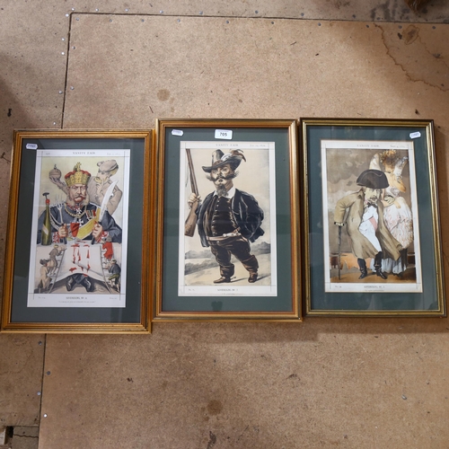 705 - A set of 7 framed Vintage Vanity Fair prints 