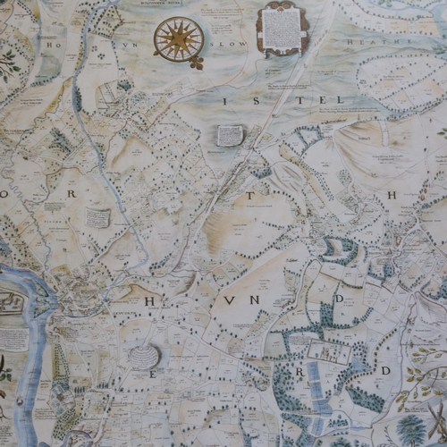 719 - An Antique style map of Isleworth, Middlesex, framed, 65cm x 100cm