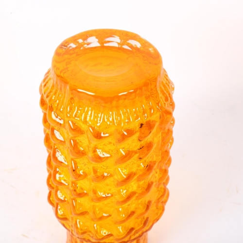 729 - A Whitefriars tangerine textured vase, height 18cm