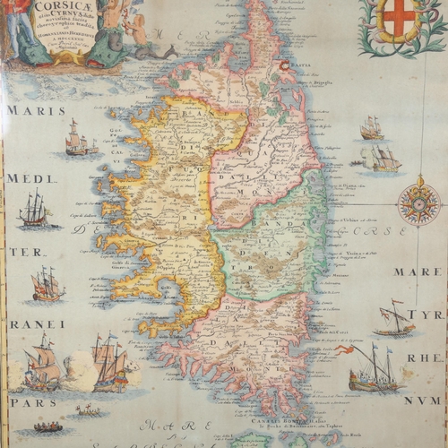 731 - An Antique map of Corsica, framed, 63cm x 48cm