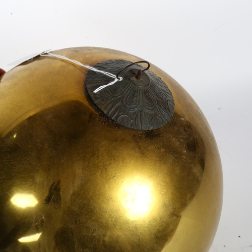 370 - A Vintage gold Christmas bauble, drop 27cm, no maker's mark identified