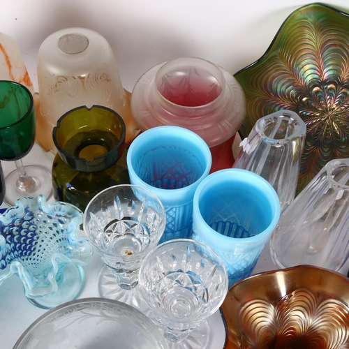 383 - A group of glassware, including a pair of Waterford Crystal glasses, a pair of Orrefors vases, some ... 