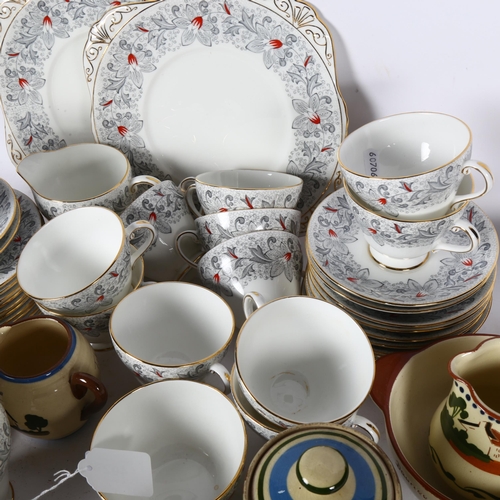 402 - Extensive Royal Grafton porcelain tea service, and various Torquay motto ware items including teapot