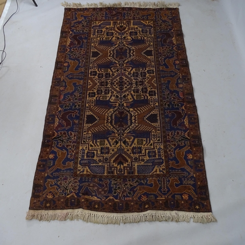 2333 - A brown ground Bokora rug, 208 x 124cm