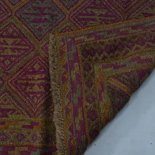 2335 - A red ground Meshwani Gazak rug, 118cm x 116cm