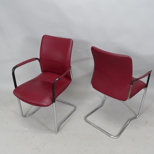 2294 - A set of four mid-century cantilever armchairs.