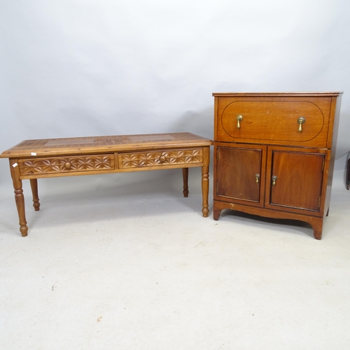 2646 - An Edwardian mahogany side cabinet, with single fitted drawer and cupboards under, 60cm x 72cm x 44c... 