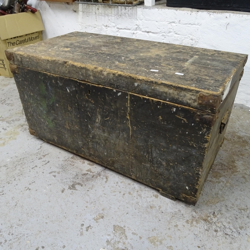 2665 - An antique painted pine tool chest. 87 x 46 x 43cm.