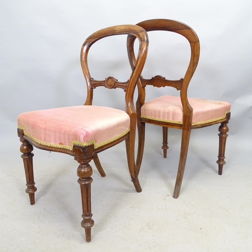 2679 - An antique set of four mahogany balloon back dining chairs