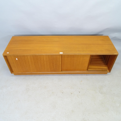 2510 - A mid-century G-plan teak low sideboard with two sliding doors. 153cm x 49cm x 46cm