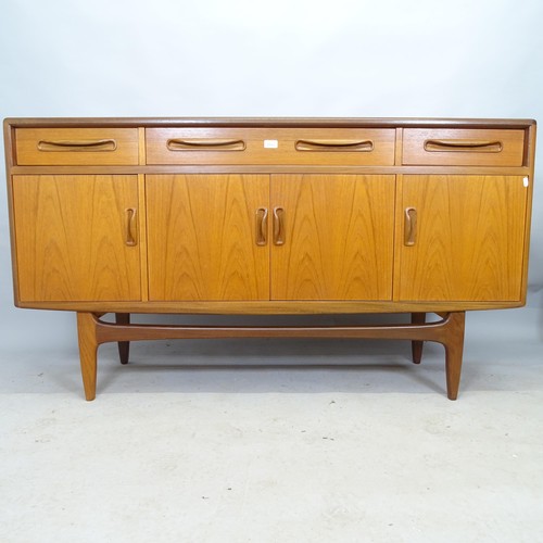 2511 - A mid-century teak G-plan Fresco sideboard with three drawers and cupboards under. 152cm x 85cm x 46... 